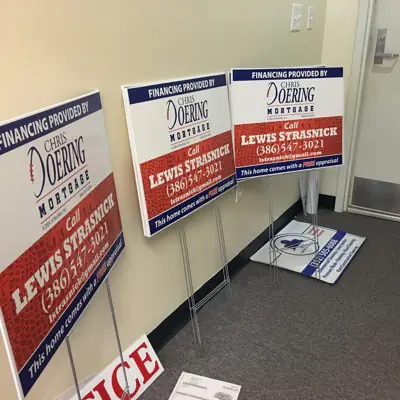 Printed yard sign on an H-stake (example 4)