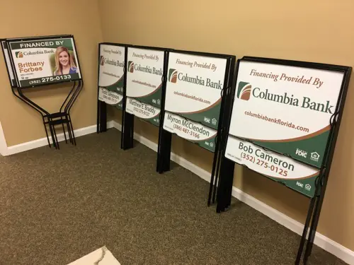 Printed yard sign on an H-stake (example 6)