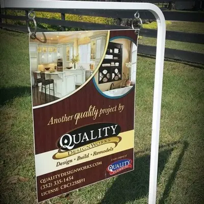 Printed yard sign on an H-stake (example 7)
